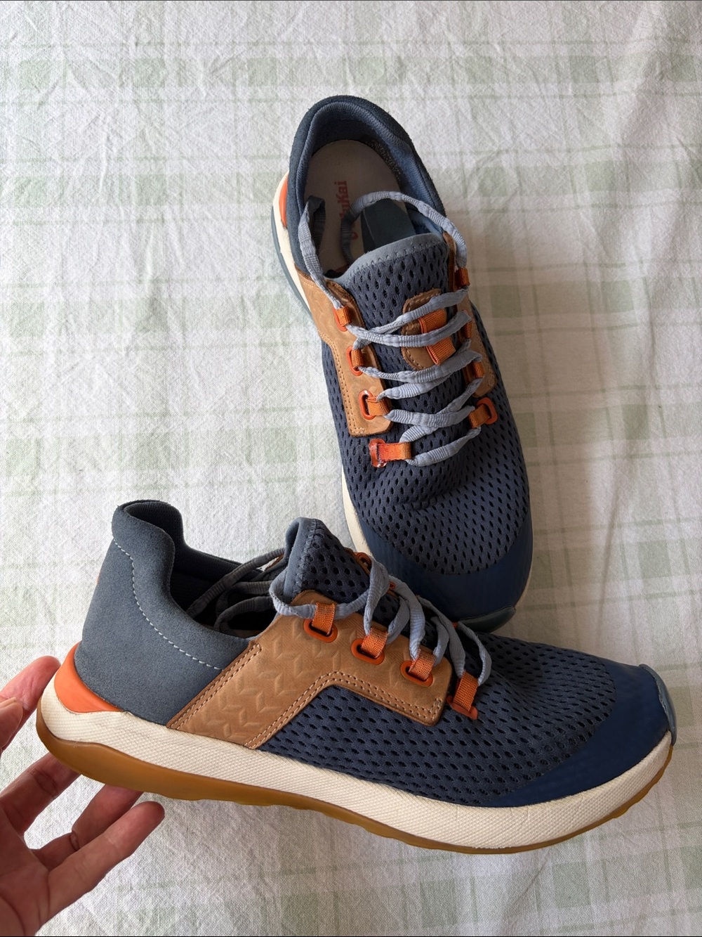 Olukai Wailuku Navy and Tan Lightweight Athletic Sneakers